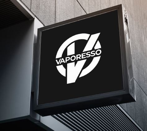 VAPORESSOโs logo as seen on sign